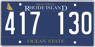 RI license plate 417130