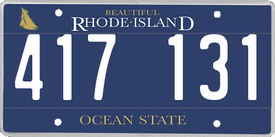RI license plate 417131