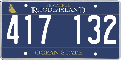 RI license plate 417132