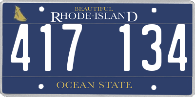 RI license plate 417134