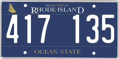 RI license plate 417135