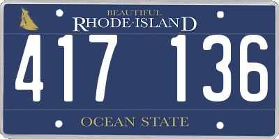 RI license plate 417136