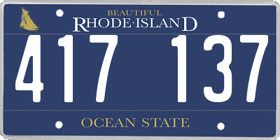 RI license plate 417137