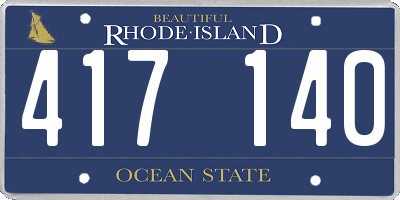 RI license plate 417140