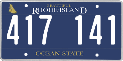 RI license plate 417141