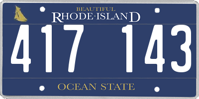 RI license plate 417143