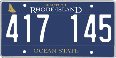 RI license plate 417145
