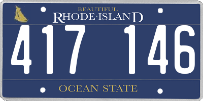 RI license plate 417146