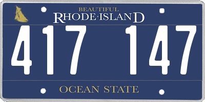 RI license plate 417147