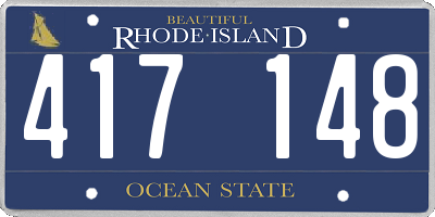 RI license plate 417148