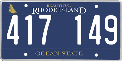 RI license plate 417149