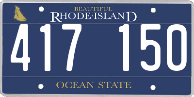 RI license plate 417150