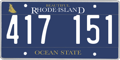 RI license plate 417151