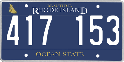 RI license plate 417153