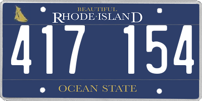 RI license plate 417154