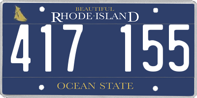 RI license plate 417155