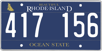 RI license plate 417156