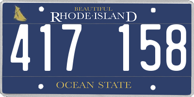 RI license plate 417158