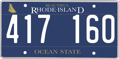 RI license plate 417160