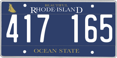 RI license plate 417165