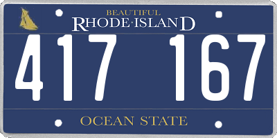 RI license plate 417167