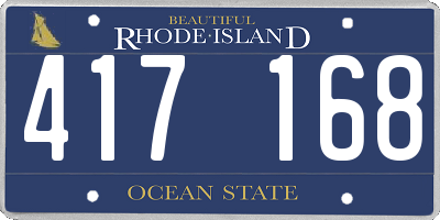 RI license plate 417168