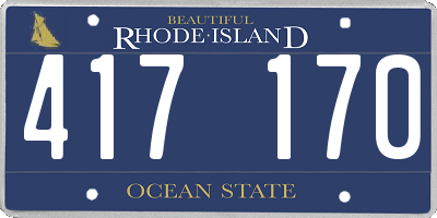 RI license plate 417170