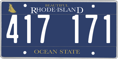 RI license plate 417171