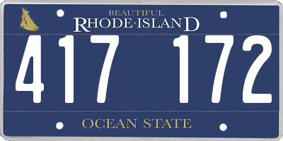 RI license plate 417172