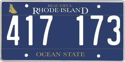 RI license plate 417173
