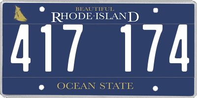 RI license plate 417174