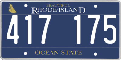 RI license plate 417175