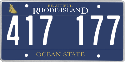 RI license plate 417177