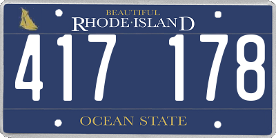 RI license plate 417178