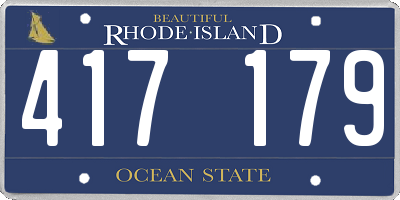 RI license plate 417179