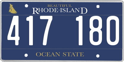 RI license plate 417180