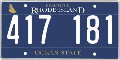 RI license plate 417181