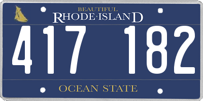 RI license plate 417182