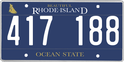 RI license plate 417188