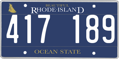 RI license plate 417189