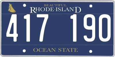 RI license plate 417190