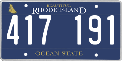 RI license plate 417191