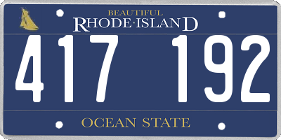RI license plate 417192