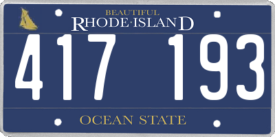 RI license plate 417193