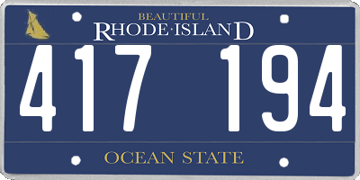 RI license plate 417194