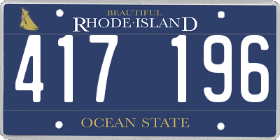 RI license plate 417196