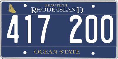 RI license plate 417200