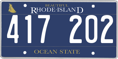 RI license plate 417202