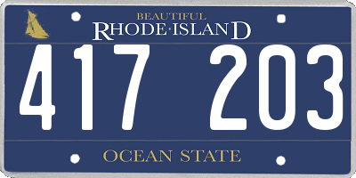 RI license plate 417203