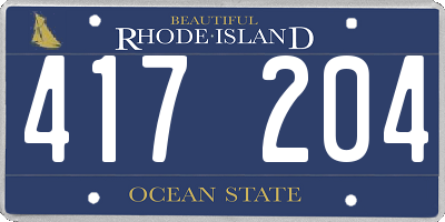 RI license plate 417204
